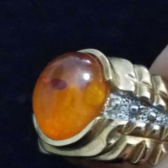 Amber set in 10k Gold - Picture 5 of 5
